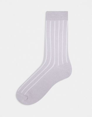 ASOS DESIGN ribbed sock in gray