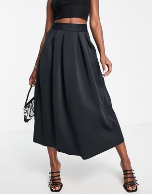 ASOS DESIGN scuba midi skirt in black