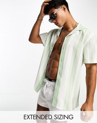 ASOS DESIGN shirt in core green stripe
