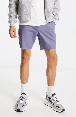 ASOS DESIGN Skinny Fit Chino Shorts in Purple