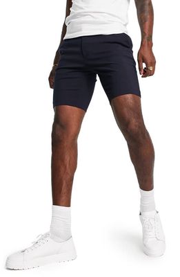 ASOS DESIGN Skinny Fit Smart Shorts in Navy