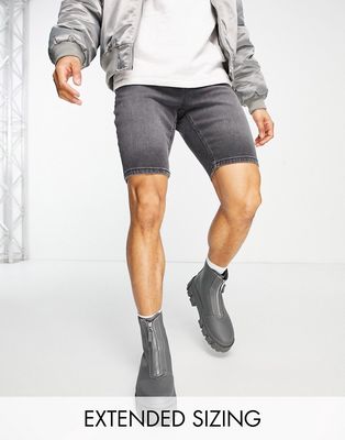 ASOS DESIGN skinny regular length denim shorts in retro black wash