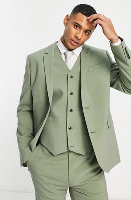 ASOS DESIGN Skinny Suit Jacket in Mid Green