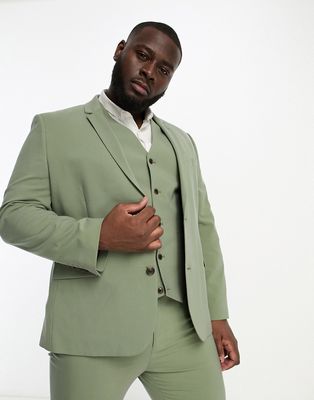 ASOS DESIGN skinny suit jacket in olive green