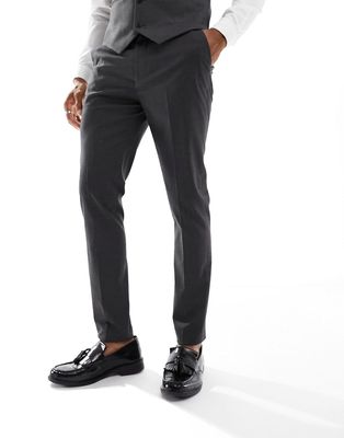 ASOS DESIGN skinny suit trousers in charcoal-Gray