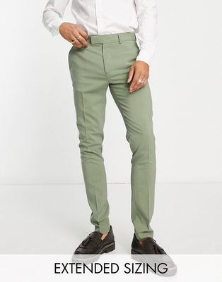 ASOS DESIGN skinny suit trousers in olive green