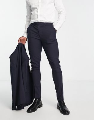 ASOS DESIGN skinny tuxedo pants in navy