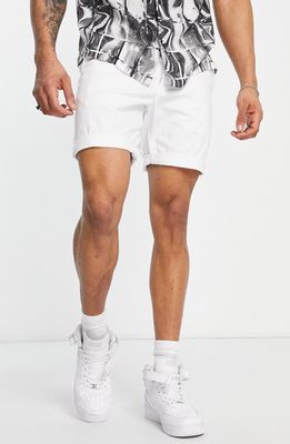 ASOS DESIGN Slim Fit Chino Shorts in White