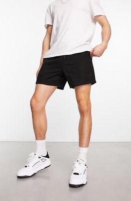 ASOS DESIGN Slim Fit Drawstring Shorts in Black