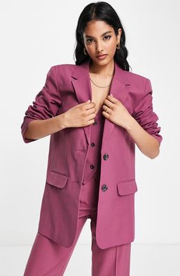 ASOS DESIGN Slim Fit Oversize Blazer in Purple