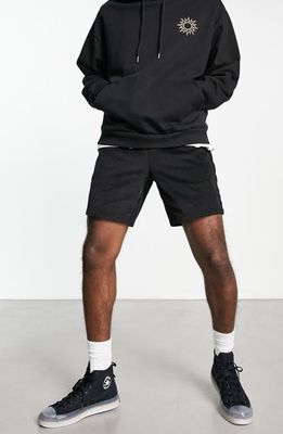 ASOS DESIGN Slim Fit Pull-On Corduroy Shorts in Black