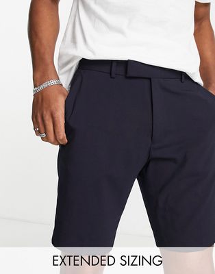 ASOS DESIGN slim smart shorts in navy