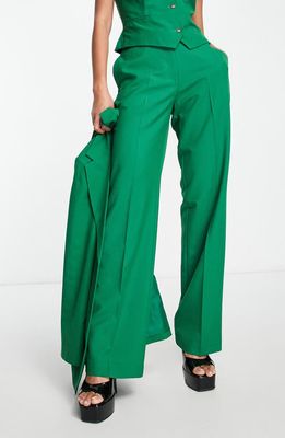 ASOS DESIGN Slim Straight Leg Suit Trousers in Medium Green