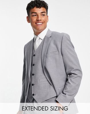 ASOS DESIGN slim suit jacket in gray-Grey