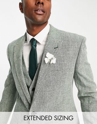 ASOS DESIGN slim suit jacket in pine green crosshatch