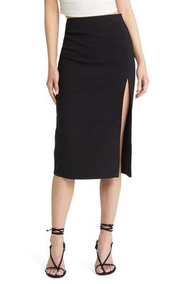 ASOS DESIGN Slit Midi Skirt in Black