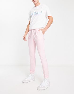 ASOS DESIGN smart super skinny sweatpants in pink