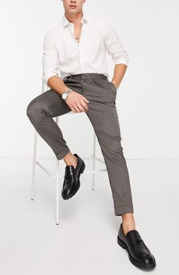 ASOS DESIGN Smart Tapered Cuff Trousers in Camel
