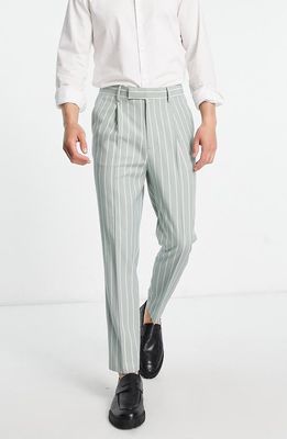 ASOS DESIGN Smart Tapered Trousers in Light Green