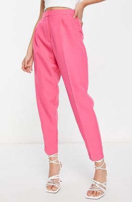 ASOS DESIGN Smart Tapered Trousers in Pink
