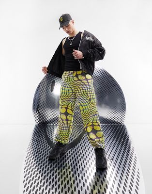 ASOS DESIGN Smiley collab wide fit cargo pants-Multi