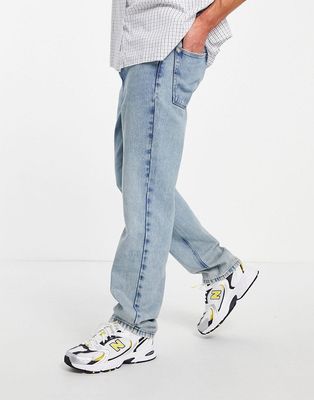 ASOS DESIGN straight leg jeans in 90s wash - MBLUE-Blues