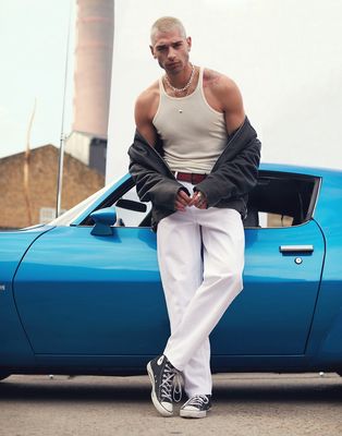 ASOS DESIGN straight leg jeans in white