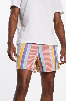 ASOS DESIGN Stripe Relaxed Fit Pull-On Shorts in Multi