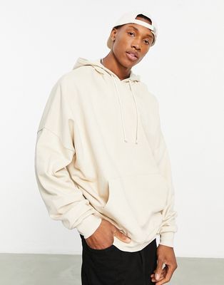 ASOS DESIGN super oversized hoodie in beige-Neutral