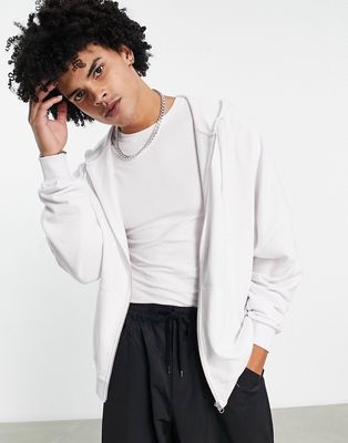 ASOS DESIGN super oversized zip up hoodie in white