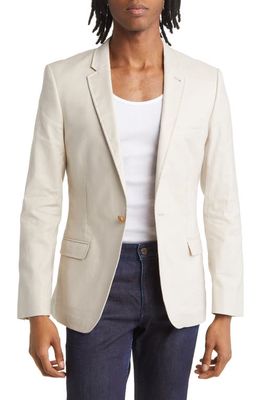 ASOS DESIGN Super Skinny Cotton Blend Suit Jacket in Stone