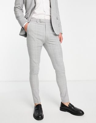 ASOS DESIGN super skinny suit pants in gray crosshatch