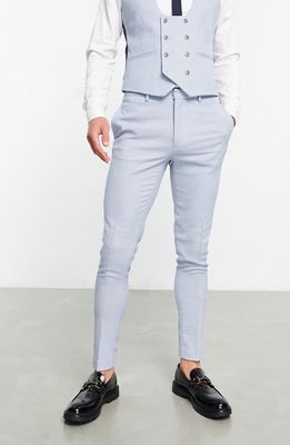ASOS DESIGN Super Skinny Suit Trousers in Light Blue