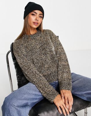 ASOS DESIGN sweater in tinsel yarn in black