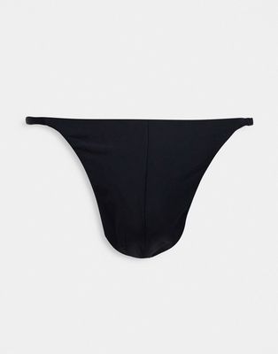 ASOS DESIGN swim briefs with high leg in black