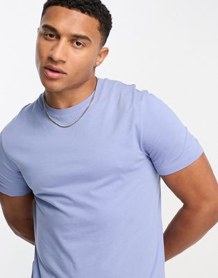 ASOS DESIGN t-shirt with crew neck in mid blue