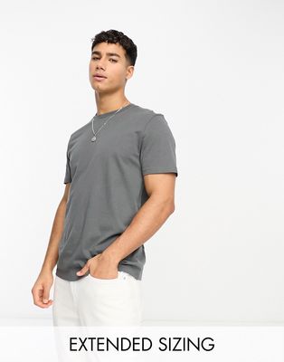 ASOS DESIGN t-shirt with crew neck in washed black-Gray