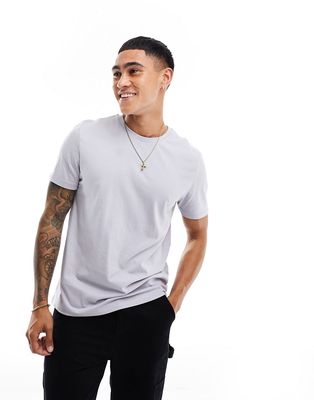 ASOS DESIGN T-shirt with crew neck in washed gray