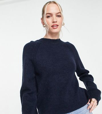 ASOS DESIGN Tall boxy crew neck sweater in navy