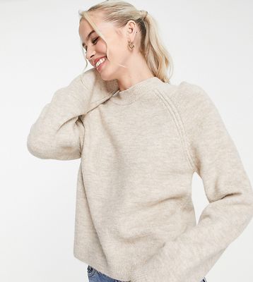ASOS DESIGN Tall boxy crew neck sweater in oatmeal-Neutral
