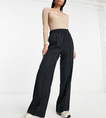 ASOS DESIGN Tall elastic waist tailored pants in black