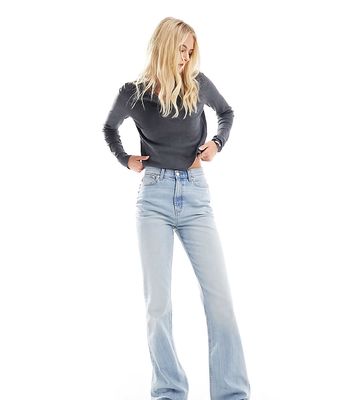 ASOS DESIGN Tall flared jeans in light blue