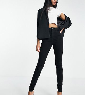 ASOS DESIGN Tall high rise 'lift and contour' stretch skinny jeans in black-Blue