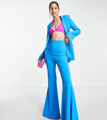ASOS DESIGN Tall jersey super flare suit pants in electric blue