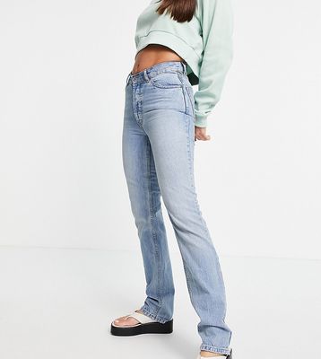 ASOS DESIGN Tall premium mid rise straight leg jeans in lightwash - MBLUE-Blues