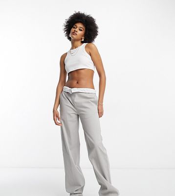 ASOS DESIGN Tall relaxed boyfriend pants in gray