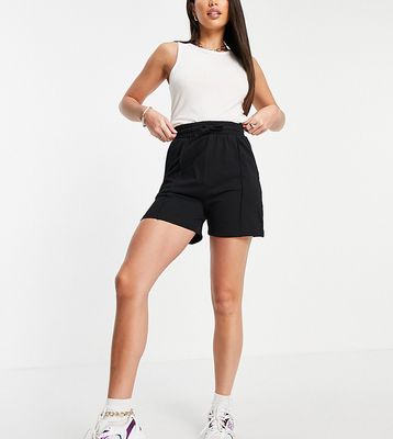 ASOS DESIGN Tall sweat short with pintuck in cotton in black - BLACK