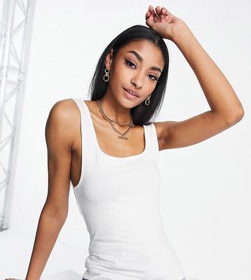 ASOS DESIGN Tall tank top with scoop front and back in white