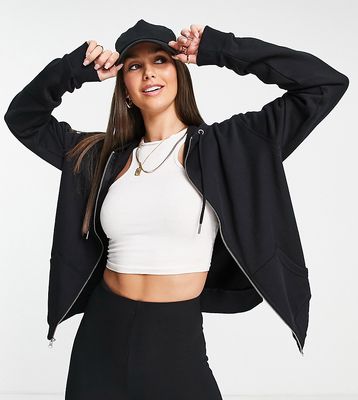 ASOS DESIGN Tall ultimate zip through hoodie in black