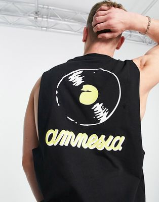 ASOS DESIGN tank top with Ibiza Amnesia print in black